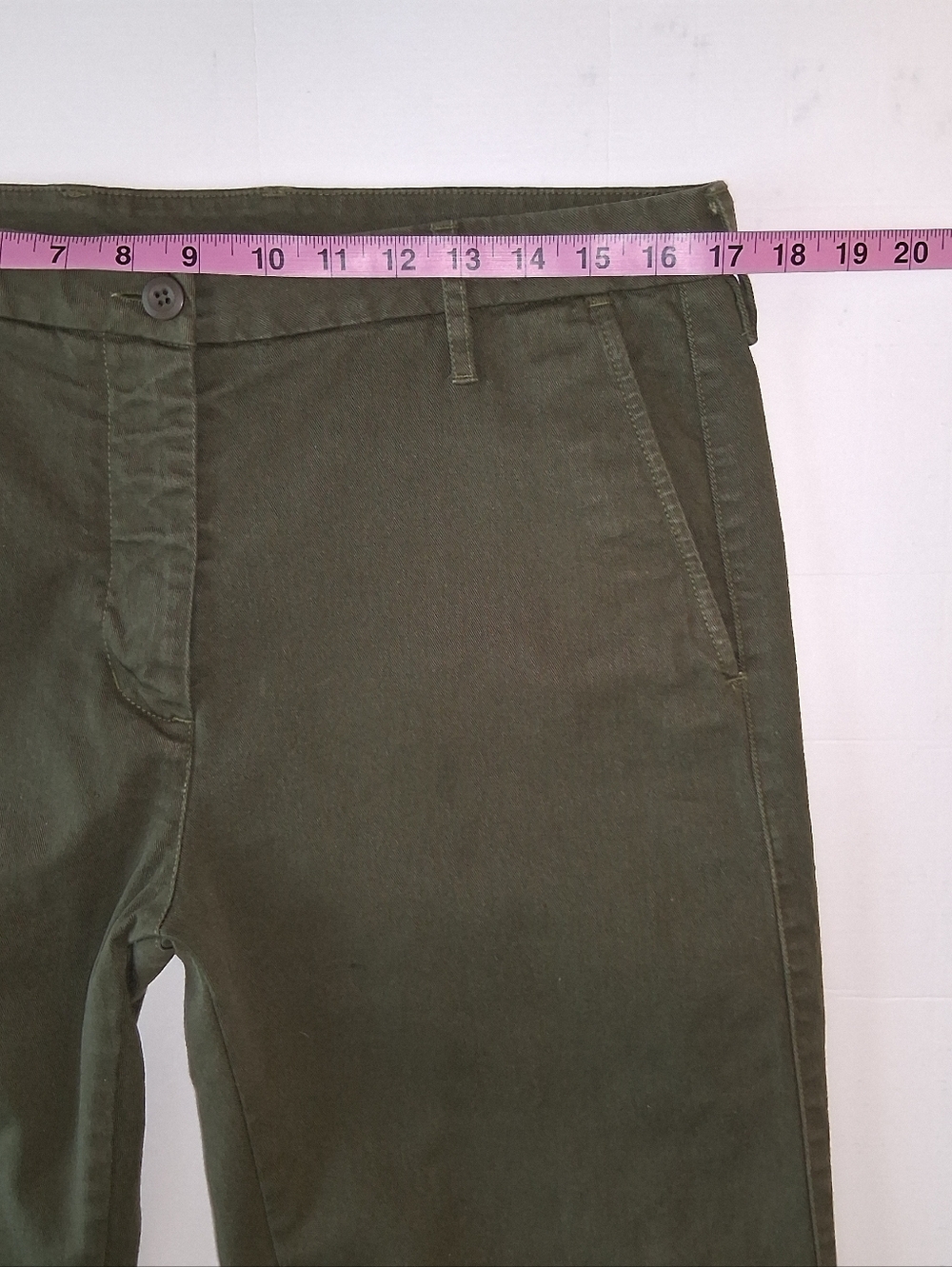 American Giant Sawbuck Chino Pants Sz 12 Moss Green - Picture 8 of 10